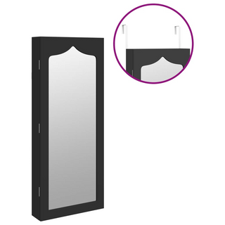 Mirror Jewellery Cabinet Wall Mounted Black 37.5x10x90 cm - Giant Lobelia