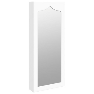 Mirror Jewellery Cabinet Wall Mounted White 37.5x10x90 cm - Giant Lobelia