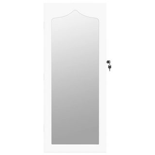 Mirror Jewellery Cabinet Wall Mounted White 37.5x10x90 cm - Giant Lobelia