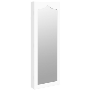 Mirror Jewellery Cabinet Wall Mounted White 37.5x10x106 cm - Giant Lobelia