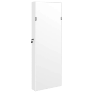 Mirror Jewellery Cabinet Wall Mounted White 37.5x10x106 cm - Giant Lobelia