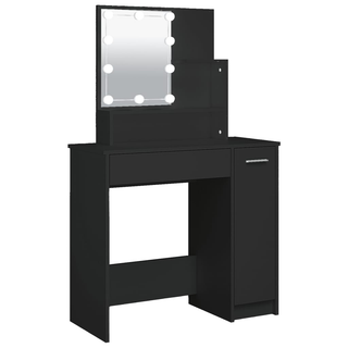 Dressing Table with LED Black 86.5x35x136 cm - Giant Lobelia