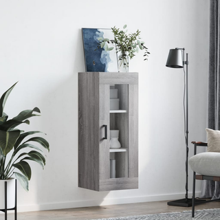 Wall Mounted Cabinet Grey Sonoma 34.5x34x90 cm - Giant Lobelia