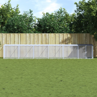 Chicken Cage with Roof Anthracite 603x98x90 cm Galvanised Steel - Giant Lobelia