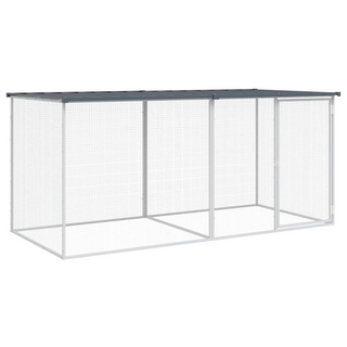 Chicken Cage with Roof Anthracite 203x98x90 cm Galvanised Steel - Giant Lobelia