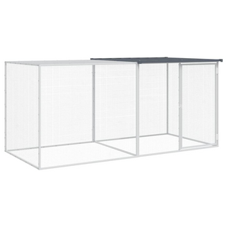 Chicken Cage with Roof Anthracite 203x98x90 cm Galvanised Steel - Giant Lobelia