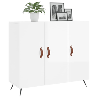 vidaXL Sideboard High Gloss White 90x34x80 cm Engineered Wood - Giant Lobelia