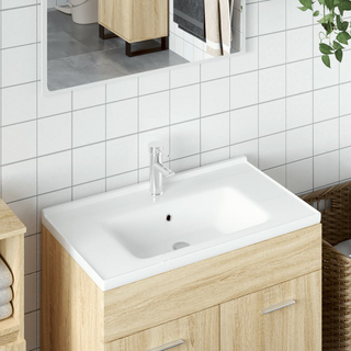 Bathroom Sink White 81x48x19.5 cm Rectangular Ceramic - Giant Lobelia