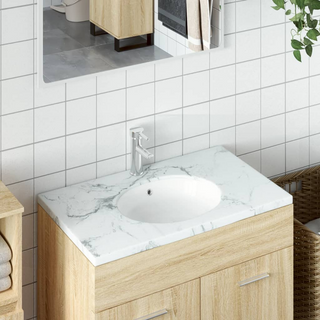 Bathroom Sink White 33x29x16.5 cm Oval Ceramic - Giant Lobelia