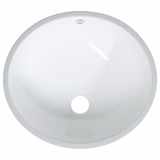 Bathroom Sink White 37x31x17.5 cm Oval Ceramic - Giant Lobelia