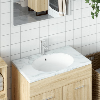 Bathroom Sink White 43x35x19 cm Oval Ceramic - Giant Lobelia