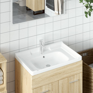 Bathroom Sink White 61x48x23 cm Rectangular Ceramic - Giant Lobelia