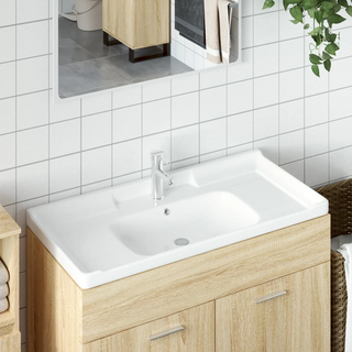 Bathroom Sink White 100x48x23 cm Rectangular Ceramic - Giant Lobelia