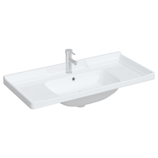 Bathroom Sink White 100x48x23 cm Rectangular Ceramic - Giant Lobelia