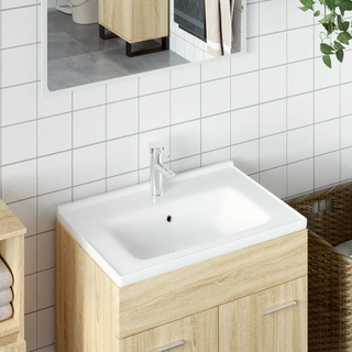 Bathroom Sink White 61x48x19.5 cm Rectangular Ceramic - Giant Lobelia