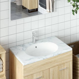 Bathroom Sink White 56x41x20 cm Oval Ceramic - Giant Lobelia