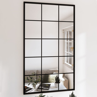 vidaXL Wall Mirrors 6 pcs Black 100x60 cm Metal - Giant Lobelia