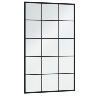 vidaXL Wall Mirrors 6 pcs Black 100x60 cm Metal - Giant Lobelia