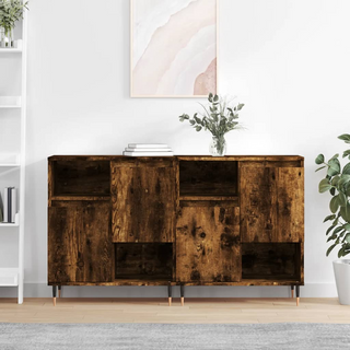 vidaXL Sideboards 2 pcs Smoked Oak Engineered Wood - Giant Lobelia