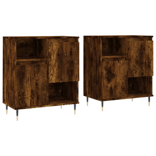 vidaXL Sideboards 2 pcs Smoked Oak Engineered Wood - Giant Lobelia