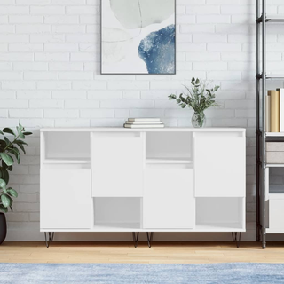 vidaXL Sideboards 2 pcs White Engineered Wood - Giant Lobelia