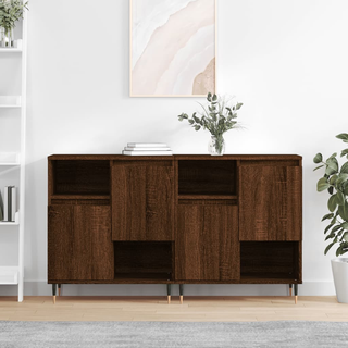 vidaXL Sideboards 2 pcs Brown Oak Engineered Wood - Giant Lobelia