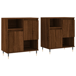 vidaXL Sideboards 2 pcs Brown Oak Engineered Wood - Giant Lobelia