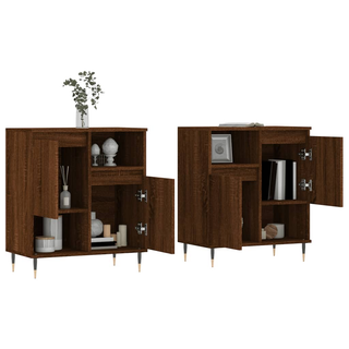 vidaXL Sideboards 2 pcs Brown Oak Engineered Wood - Giant Lobelia