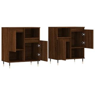 vidaXL Sideboards 2 pcs Brown Oak Engineered Wood - Giant Lobelia