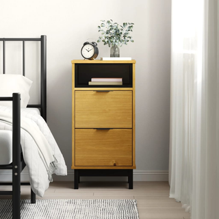 Bedside Cabinet "FLAM" 40x35x80 cm Solid Wood Pine - Giant Lobelia