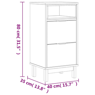 Bedside Cabinet "FLAM" 40x35x80 cm Solid Wood Pine - Giant Lobelia