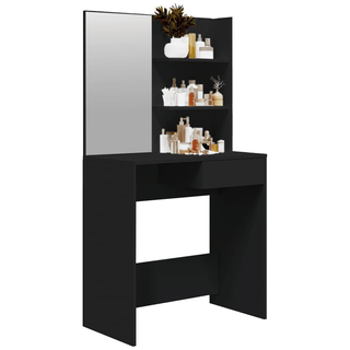 Dressing Table with Mirror Black 74.5x40x141 cm - Giant Lobelia