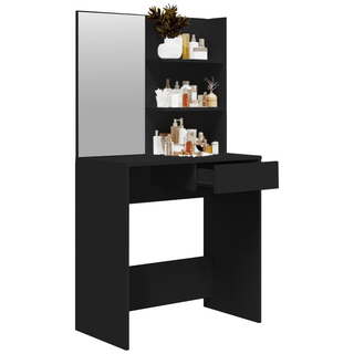 Dressing Table with Mirror Black 74.5x40x141 cm - Giant Lobelia