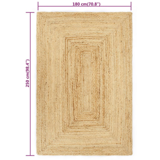 vidaXL Handmade Rug Jute 180x250 cm - Giant Lobelia