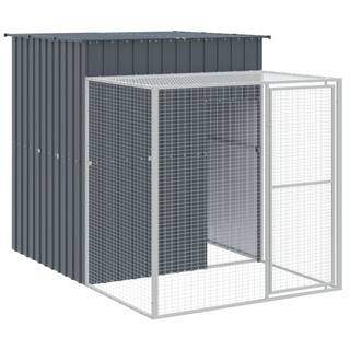 Chicken Cage with Run Anthracite 165x251x181 cm Galvanised Steel - Giant Lobelia