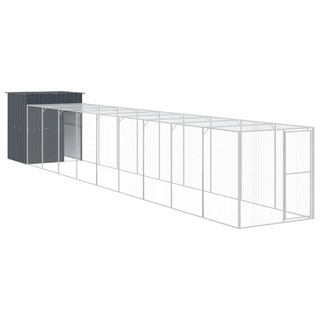 Chicken Cage with Run Anthracite 165x1067x181 cm Galvanised Steel - Giant Lobelia