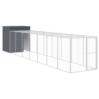 Chicken Cage with Run Anthracite 165x863x181 cm Galvanised Steel - Giant Lobelia