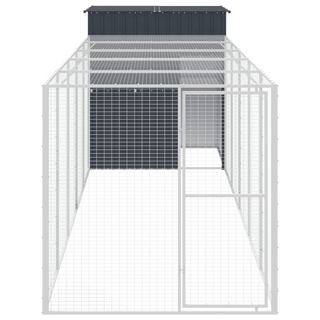 Chicken Cage with Run Anthracite 165x659x181 cm Galvanised Steel - Giant Lobelia