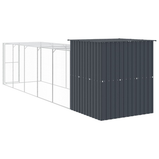 Chicken Cage with Run Anthracite 165x659x181 cm Galvanised Steel - Giant Lobelia