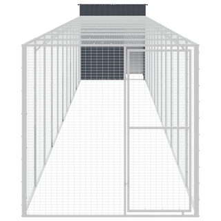 Chicken Cage with Run Anthracite 165x1271x181 cm Galvanised Steel - Giant Lobelia