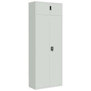 File Cabinet Light Grey 90x40x240 cm Steel - Giant Lobelia