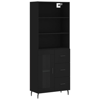 vidaXL Highboard Black 69.5x34x180 cm Engineered Wood - Giant Lobelia