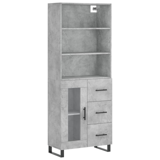 vidaXL Highboard Concrete Grey 69.5x34x180 cm Engineered Wood - Giant Lobelia