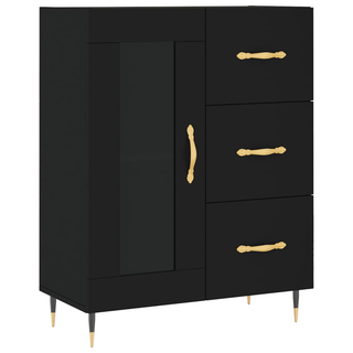 vidaXL Highboard Black 69.5x34x180 cm Engineered Wood - Giant Lobelia