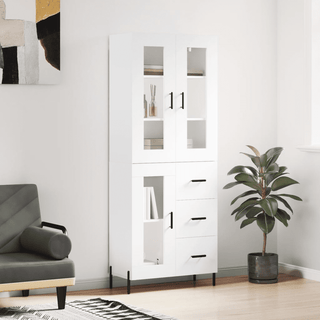 vidaXL Highboard White 69.5x34x180 cm Engineered Wood - Giant Lobelia