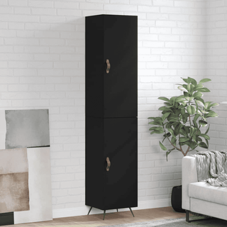 vidaXL Highboard Black 34.5x34x180 cm Engineered Wood - Giant Lobelia