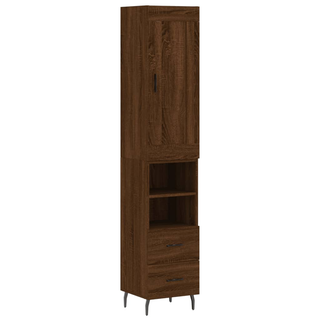 vidaXL Highboard Brown Oak 34.5x34x180 cm Engineered Wood - Giant Lobelia