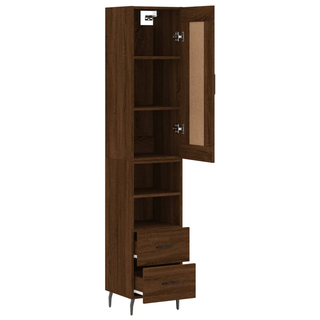 vidaXL Highboard Brown Oak 34.5x34x180 cm Engineered Wood - Giant Lobelia