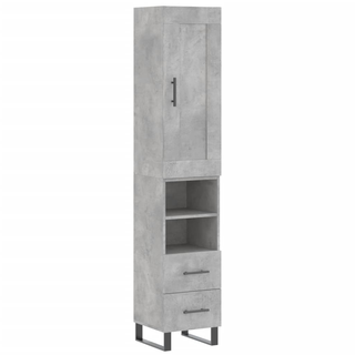 vidaXL Highboard Concrete Grey 34.5x34x180 cm Engineered Wood - Giant Lobelia