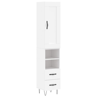 vidaXL Highboard White 34.5x34x180 cm Engineered Wood - Giant Lobelia